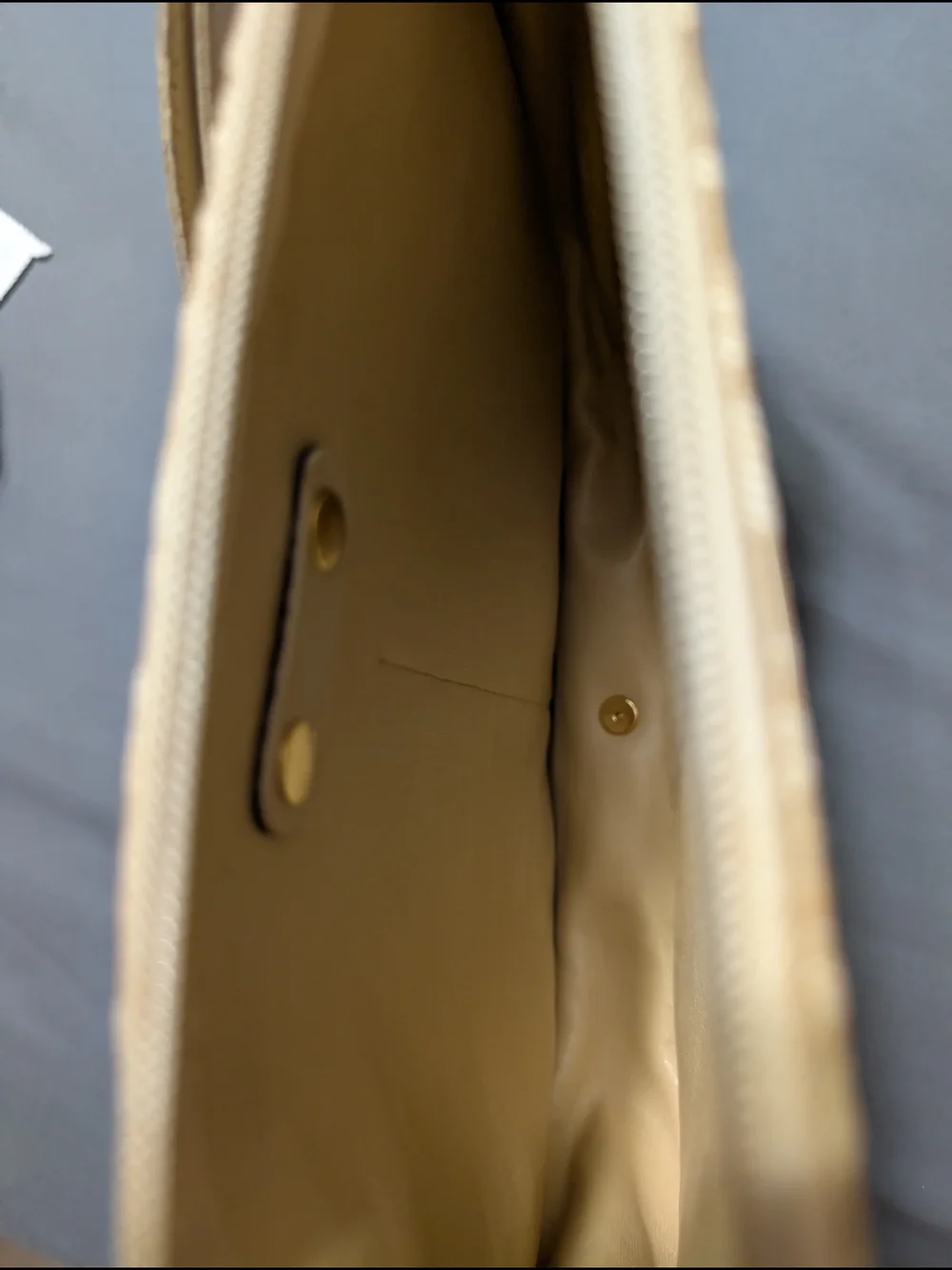 Vintage Christian Dior Trotter Oblique Beige Shoulder Bag Gold CD Logo France